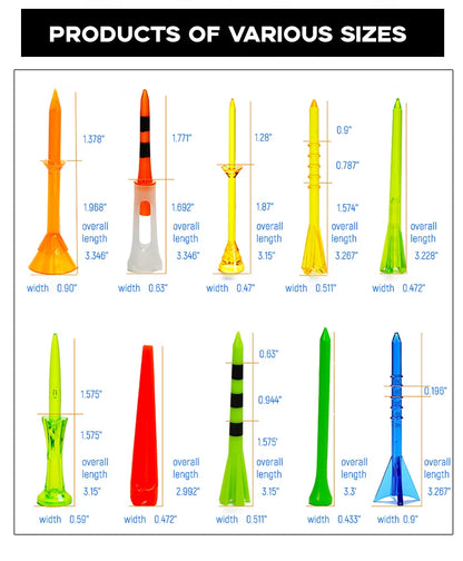 Golf-Tee - Kunststoff verschiedene Farben